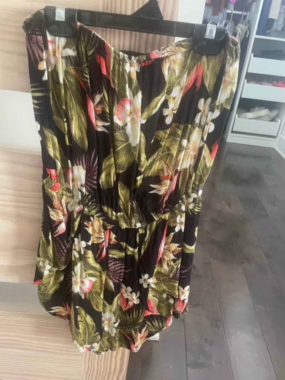 Billabong Black Tropical Print Women's Romper - small